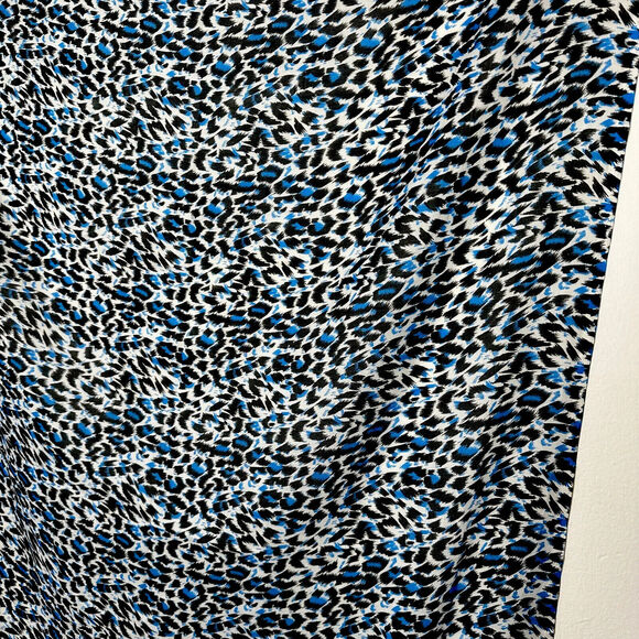 India Boutique XL Blue Black & White Animal Print Polyester Shawl Wrap Scarf - Picture 3 of 10